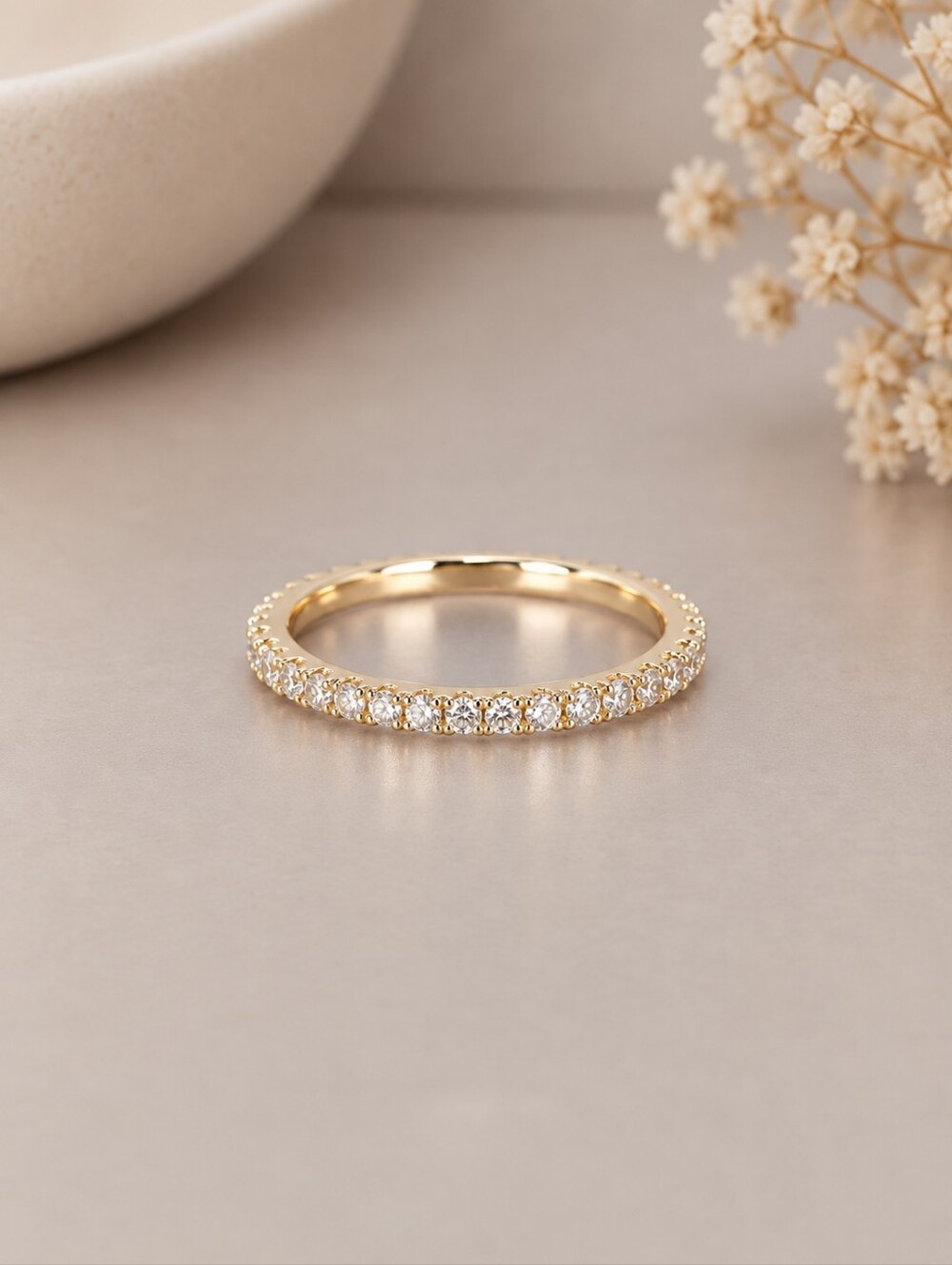 Gold Pave Eternity Band